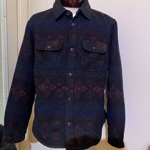Jachs Men's Wool Blend Sherpa Lined Flannel Shirt Jacket Black Size X-Large